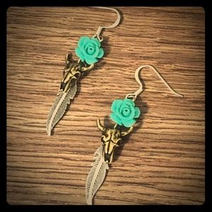 Cow skull earrings